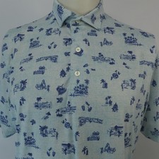 Johnnie O Featherweight Tiki Bar Golf Performance Polo Shirt Men's Medium