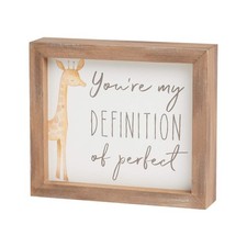 Wood Framed Box Sign for Kids, Baby Room Child's Decor (Giraffe Perfect)