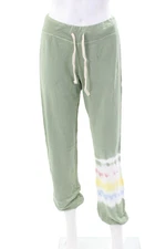 Sundry Womens Cotton Drawstring Tie Dye Cuff Bottom Sweatpants Green Size 0
