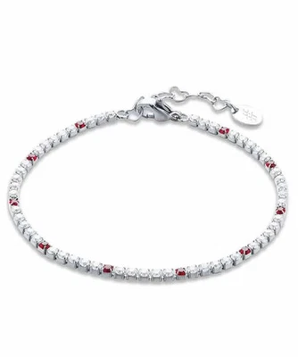 Femme Bracelet Acier Brand Gioielli Collection Tennis Rouge Code 14BR046R-M - Photo 1/2