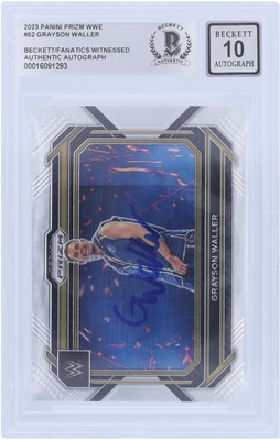 Grayson Waller WWE Signed 2023 Panini Prizm #52 Beckett Fanatics Rated 10 Card