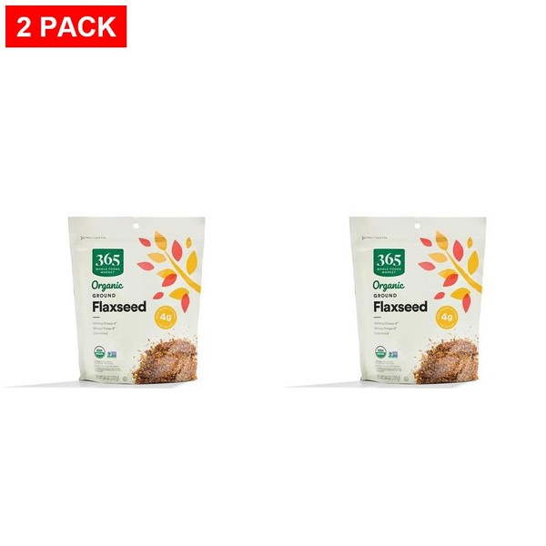 Linaza molida orgánica Whole Foods Market, 14 OZ - Paquete de 2