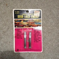 "Anti-theft" Door Lock Knobs *NEW* VTG GM Ford... Hollywood Accessories No. 430C