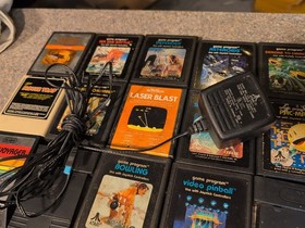 Atari 7800 Console With 15 Games Manual Tested Defender  Space Invaders Pac Man