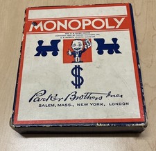 1935 Monopoly Game Parker Brothers.Wood Houses Cards Money 8mm dice instructions