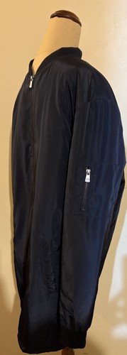 Only & sons Camp Long Bomber Puffer Jacket Navy Blue Sz Tall Medium - Picture 5 of 12