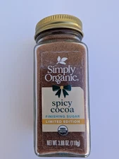 Simply Organic Spicy Cocoa Finishing Sugar 3.88 oz – Organic Spiced Cocoa Sugar
