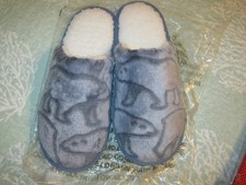 Vera Bradley Slippers Sheared Fleece Beary Merry Cool Blue size Large 9/10 New