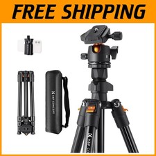 Lightweight Aluminum Tripod, 163cm Height, 17.6 lbs Load