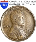 1914 (P) Lincoln Wheat Cent Penny - WOODGRAIN WOODY - Alloy Mixture Error