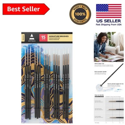 Precision Detail Brush Set of 15 - Ideal for Miniature Models & Fine Artwork