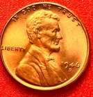 1946-D Lincoln Wheat Cent Penny GEM RED BU From an Original Bank Roll