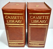 Vintage 70 s Lot of 2 Vinyl Cassette Library Storage Cases Velvet Lined