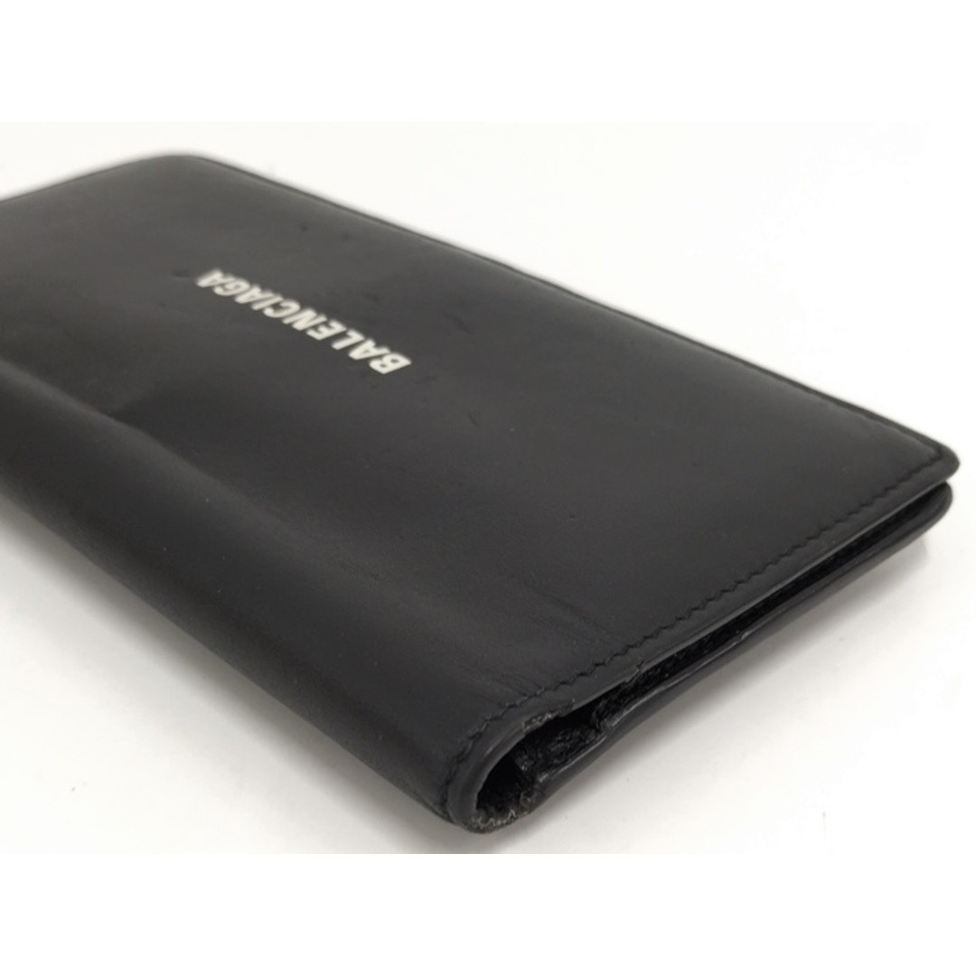 Balenciaga Bifold Long Wallet Logo Leather Black Used SKAI-0 thumbnail 4