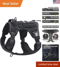 Tactical XL Dog Harness - No Pull, Reflective, Adjustable for Large Breeds