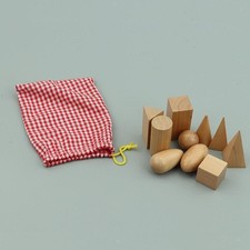 10x Solidi Geometrici 3D in Forme Educative in Legno per Bambini di 3 Anni