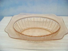 Jeanette Glass - Adam Pattern - Oval Serving Bowl - Pink Depression Glass