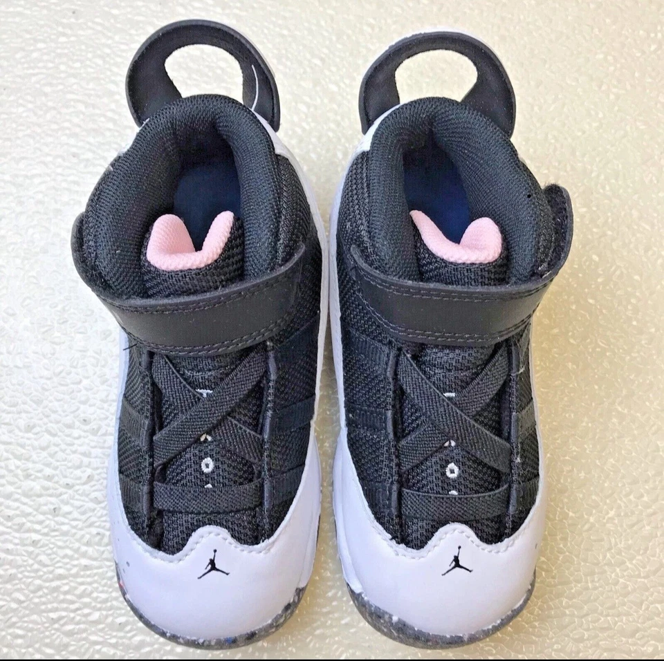 *NUEVO* Niños pequeños Nike Air Jordan 6 Anillos (TD) Blanco/Negro (DV3179 100) 5 Foto 3 de 4