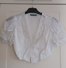 Dirndlbluse Gr. 38 mit Spitze Polyester-Baumwollgemisch