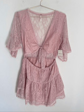 FREE PEOPLE Lala Lace Mini Dress Size Large NWT