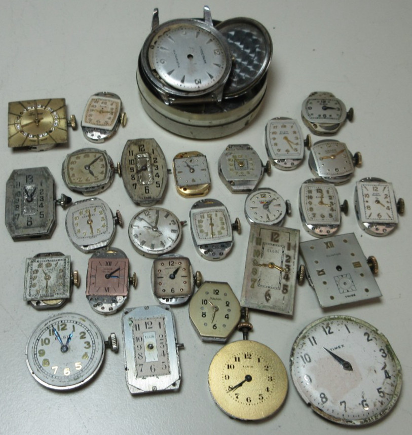 ELGIN VINTAGE LOT OF WATCH BENRUS LONGINES REPLACEMENT WATCHMAKER #2 MOVEMENTS - vintagewatches.pk