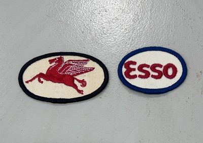 Vintage Esso & Mobil Pegasus Patch Lot Gas Oil Advertising Red Horse Embroidered