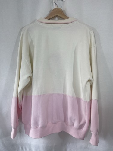 Vtg Grandma Sweater Women M L Pink Bow Heart Cottagecore Pastel Coquette Plaid - Picture 11 of 11