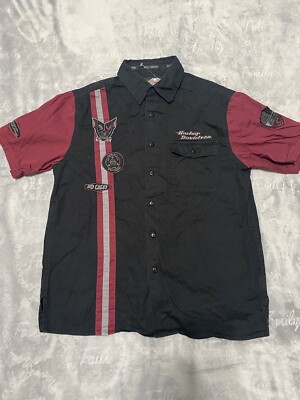 white christmas dresses Harley-Davidson® Men's Basic Button Down Shirt, Black main image 0