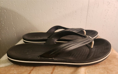 Crocs Crocband Men's sz 13 Black Slip Om Thong Flipflops Sandals  #37