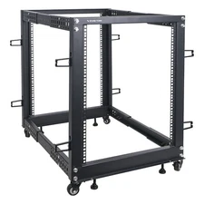 Sound Town 4-Post 15U Open Frame Server Rack with Adjustable Depth (ST4POF-A15U)