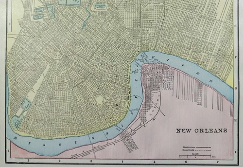 Vintage 1900 NEW ORLEANS LA Map 11"x14" ~ Old Antique Original FRENCH QUARTER - Picture 4 of 14
