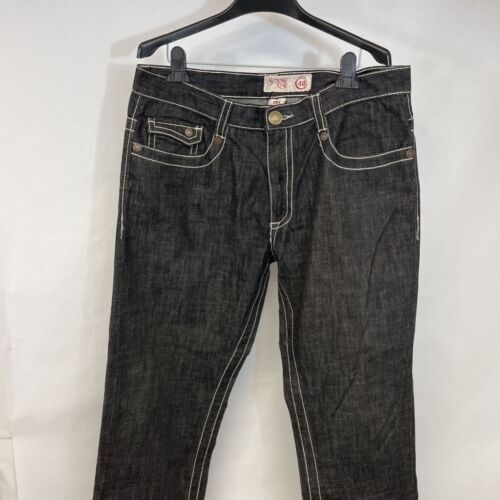 Smoke Rise Mens Classic Straight Jeans Black Pockets Dark Wash Mid Rise 40 x 32 - Picture 1 of 10