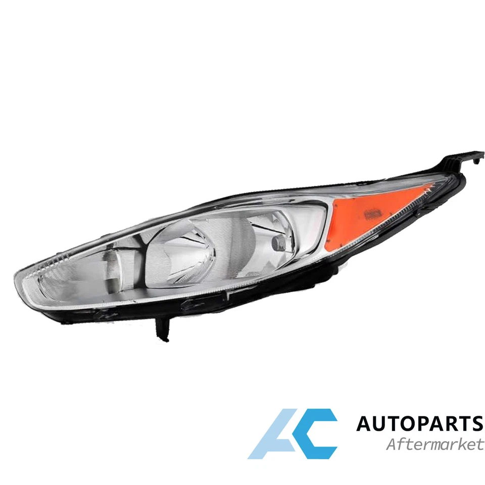 For 2014-2019 Ford Fiesta Headlights Headlamp Assembly Pair Left Right Chrome - Imagem 2 de 4
