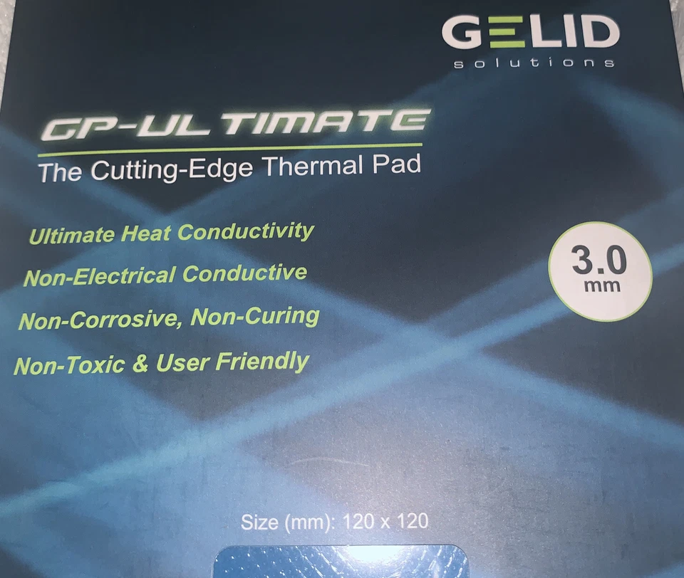 Gelid Solutions ~ GP-Ultimate ~ Thermal Pad ~ 120x120  ~ 3.0mm ~ Blue ~ Sealed - Image 4 of 4