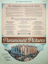 Original 1923 Ad for Paramount Pictures