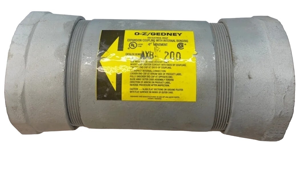 O-Z/Gedney AXB-200 Expansion Coupling With Internal Bonding 4" Movement **SALE**