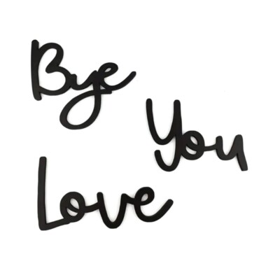 Love You Bye Sign Set Unique Black Entryway Hallway Wall Decoration Plaque
