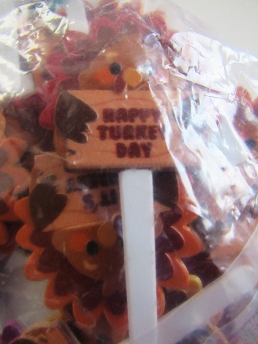 Bag of 144 DecoPac 2.75-inch Plastic Thanksgiving Party / Cupcake Toppers **New - Picture 6 of 6