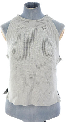 Aritzia Wilfred Trägertop grau Crevier Cropped Strick ärmellos Pullover Gr. S