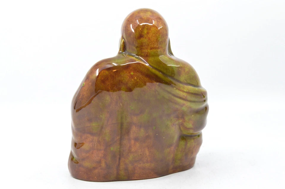 Estilo chino vintage, cerámica, Buda feliz, Buda graso, estatua, 7 pulgadas de alto Foto 4 de 4