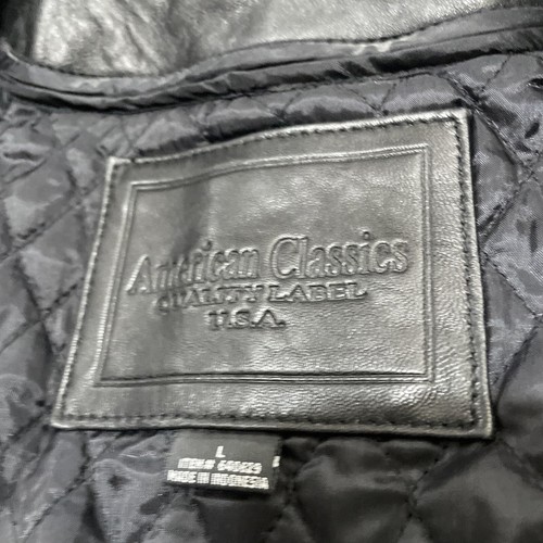 American Classics Leather Jacket Men L 2-in-1 Lined Cafe Race Motorcycle Bomber - Picture 15 of 21