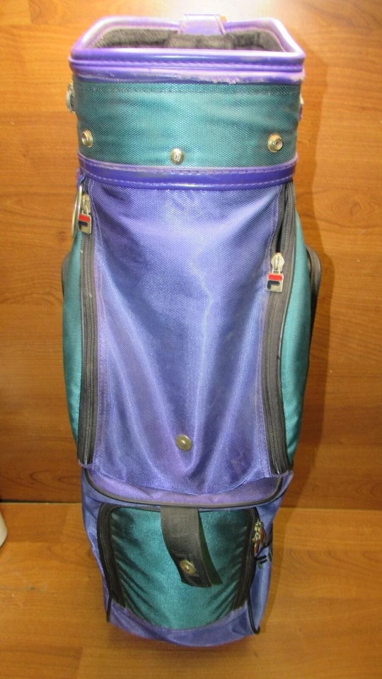 Bolsa de golf vintage Fila años 90 divisor de 6 vías bolsillos con cremallera carrito de transporte Italia Foto 2 de 4