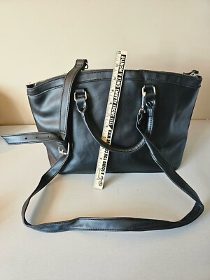 NINE WEST Cyra A-List faux-leather women's satchel bag -BLACK