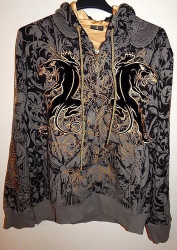 COTTON Men's JACKET Hoodie RHINESTONES 
