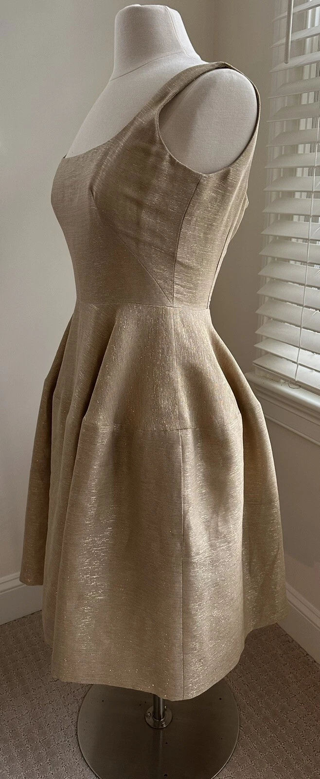 Abito da cocktail vintage 2012 It 42 US 4 Alexander McQueen seta oro