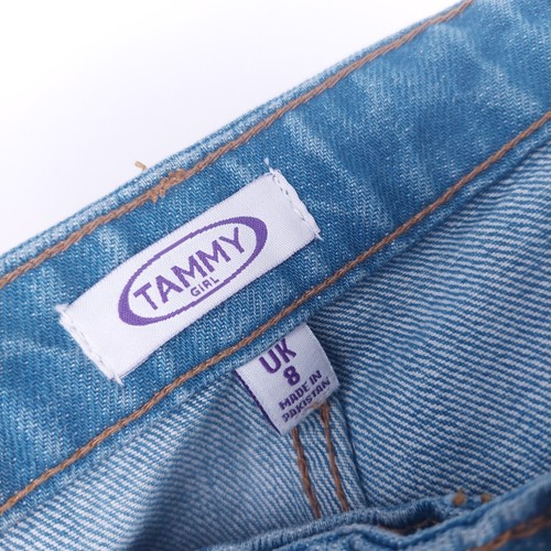 Tammy Girl Denim Midi Skirt Size 8 Blue Jean Straight Pencil Y2K Side Slits W28 - Imagen 16 de 18