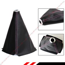 Black Pvc Leather Manual Shift Shifter Boot Cover With Pink Stitching For Acura Black Pvc Leather Manual Shift Shifter Boot Cover With Pink Stitching For Acura