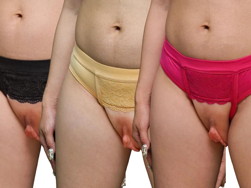 BIMEI Fake Vagina Brief,Men‘s Underwear Camel Toes Panty Transgender,Drag Queen - Image 3 of 4