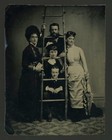 Half Plate Antique Tintype Photo Victorian Group Dated 1879 Holding Stereoview