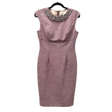 Eliza J Mauve Pink Embellished Sparkle Sleeveless Sheath Dress Womens 6